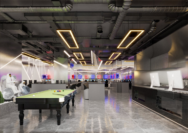 熊冒經典休閑網咖設計案例效果圖